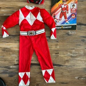 Power Ranger Red Ranger Kids Costume - Bright Red & White Diamond Suit